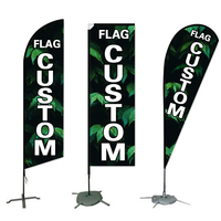 Drapeaux de plage en forme de larme personnalisés en gros, drapeaux verticaux à plumes pour l'extérieur, bannières promotionnelles bon marché, drapeaux en polyester