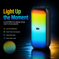 Speaker Portabel HANSUO HS-TD04A6-C Dual 4 Inch dengan Baterai Rechargeable 1800mAh, Lampu RGB, USB, FM, dan Rekaman