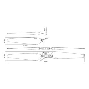 Ventes chaudes - Hélices pliables SUNNYSKY série CN 22*6,5 pouces - Haute qualité - Fibre de carbone et nylon composite - 85g - Accessoire léger - Product Image 5