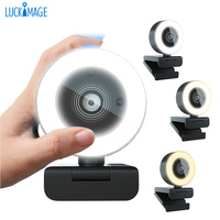 Cámara Web con Enfoque Automático 2K USB para Computadora Portátil Mini PC HD Cámara Web de Transmisión con Zoom Digital 8x 30fps con Micrófono