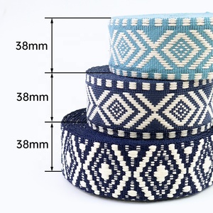 ริบบิ้นผ้าแจ็คการ์ดหลากสี1.5นิ้วสายรัดโพลีเอสเตอร์สองด้านสำหรับสายกระเป๋าและงานฝีมือ - Product Image 3