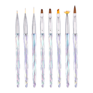 Pinceau à ongles personnalisé en nylon 6mm 9mm 12mm pour ligne, liner, gel UV, estompage, dégradé, French manucure, acrylique 3D et dessin - Product Image 1