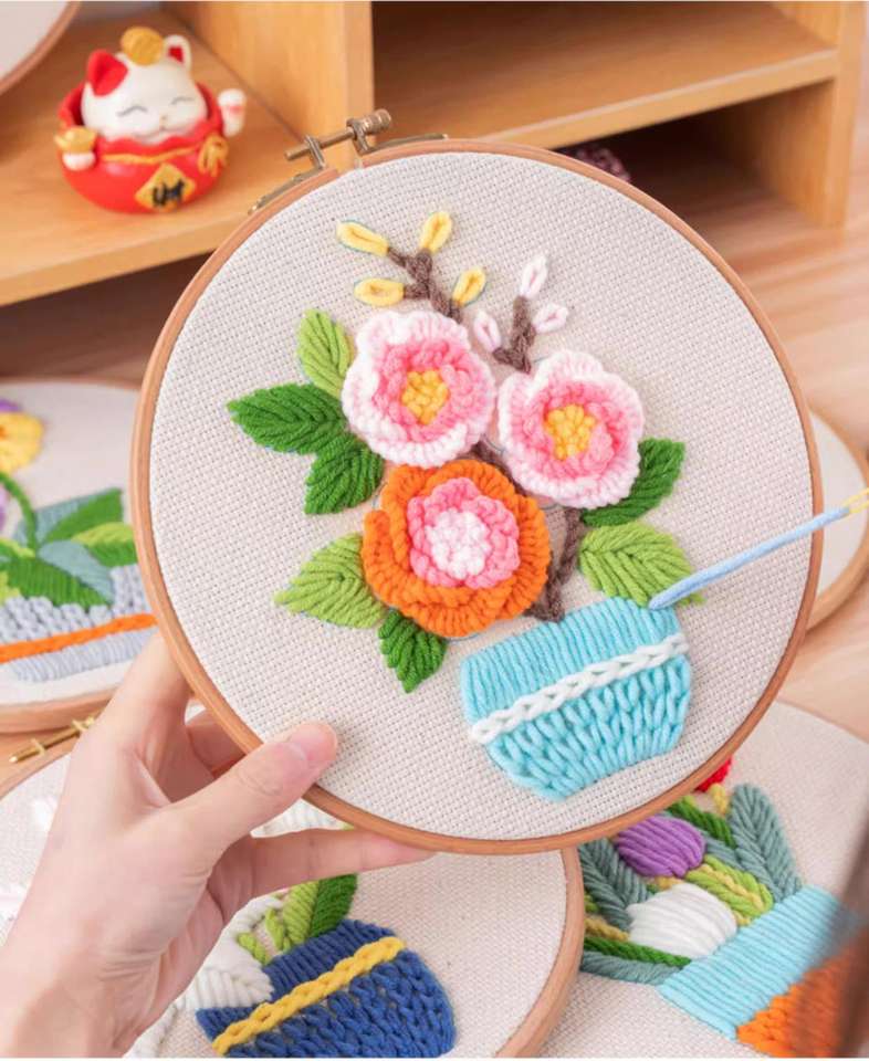 DIY Cross Stitch Crafts Embroidery Kit with Patterns Needlepoint Sewing ...