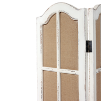 Décor de ferme fait à la main multifonction Durable 3 panneaux diviseurs de pièce pliants cloisons écran diviseur de pièce en bois rustique