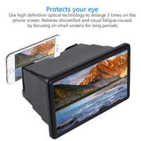 Loupe d'écran pliable de 8,5 pouces pour smartphone, amplificateur vidéo HD 3D avec support pliable