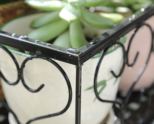<span class=keywords><strong>Jardinière</strong></span> rectangulaire en métal noir à suspendre, pot <span class=keywords><strong>de</strong></span> fleurs en fer avec crochets <span class=keywords><strong>pour</strong></span> balcon et jardin extérieur - Product Image 2