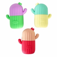ARMADA Moule à glace et plateau à glaçons en silicone écologique en forme de cactus, anti-fuite, compatible lave-vaisselle, pour massage facile du visage et des yeux, 4 couleurs