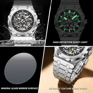 BINBOND Automatic Men Brand <strong>Mechanical</strong> Tourbillon Watches Waterproof Business Stainless Sport <strong>Clock</strong> - Product Image 5