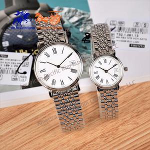 Montre de luxe haut de gamme pour couple, qualité 5A, bracelet en acier inoxydable, étanche, calendrier, chiffres romains - Product Image 1