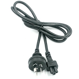 Black 1m Australia <strong>3</strong>-<strong>Prong</strong> <strong>Notebook</strong> <strong>Power</strong> <strong>Cord</strong> With Angle C5 H05VV-F 3G*0.75mm2 - Product Image 3