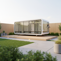Maison conteneur moderne en acier, mini-maison préfabriquée, studio de jardin pour le télétravail, alimentée à l'énergie solaire, étanche, pour une vie minimaliste