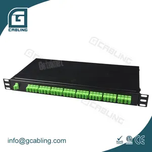 Gcabling الألياف موزع بصري بتقنية المتحكم المنطقي القابل للبرمجة رف جبل Gpon Epon 1x32 2x64 1x128 SC LC fibra البصري شبكات الكبرى السريعة الألياف optique PLC الفاصل