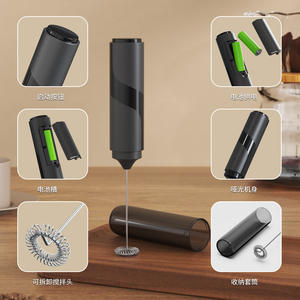 Mousseur à lait électrique Kjbq-64, alimenté par piles, fonctionnement à une touche, nettoyage facile, agitateur à café portable, corps en plastique - Product Image 1