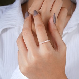 Elegante Anillo de Diamantes en Racimo Color Oro Rosa para Mujer, Anillo de Boda con Piedra Irregular, Joyería Nupcial Minimalista, Anillo de Moda - Product Image 3