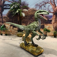 Modelo de Dinosaurio Velociraptor Animatrónico, Dinosaurio Raptor Realista de Tamaño Natural para Decoración de Parques de Atracciones y Carnavales