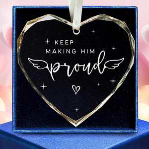Personalized Clear Crystal Heart-Shaped Glass <b>Christmas</b> Ornament Customizable Logo Text With <b>Box</b> for Wedding &Xmas Gift - Product Image 2