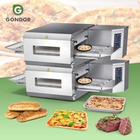 Four à pizza de table à chaîne à gaz pour usage industriel avec bande transporteuse commerciale empilable