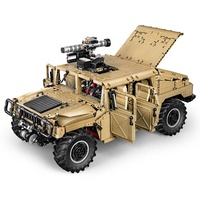 CaDA-Juego de bloques de construcción modelo coche todoterreno, juguete de construcción con ladrillos, 3935 piezas, C61036W, 1:8, HUMVE