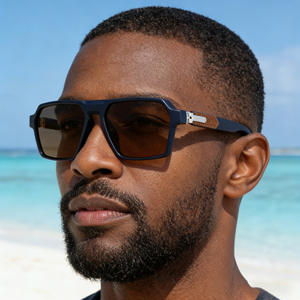 Nouvelles lunettes de soleil polarisées à monture carrée tendance pour hommes, protection UV400, lunettes de soleil pour la conduite en extérieur, monture en plastique et métal - Product Image 5