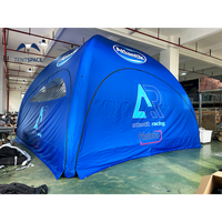 Tente gonflable personnalisée 7x7m pour les courses de rallye en plein air avec logo tente dôme araignée serrée à l'air pour les événements commerciaux en plein air