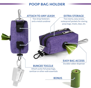 Porte-sacs à crottes de <span class=keywords><strong>chien</strong></span> portable et étanche avec logo personnalisé et distributeur avec porte-gâteries pour laisses - Accessoires de promenade pour chiens <span class=keywords><strong>en</strong></span> plein air - Product Image 2