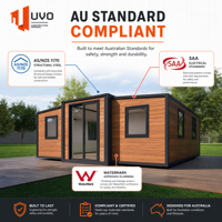 Maison conteneur extensible UVO 20FT : Maison préfabriquée compacte certifiée AS/NZS & SAA |   Vie confortable en plein air pour l'Australie