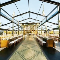 Tente de réception de luxe pour mariages et événements, chapiteau à structure noire, type Atrium, pour 100, 300, 500, 1000 personnes, grande tente de fête