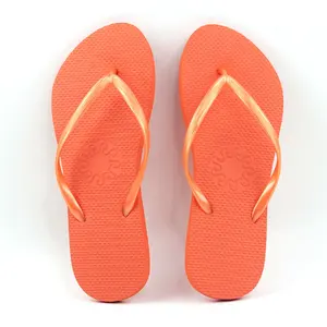 Groothandel Zacht Rubber Strand Slippers Vrouwen Op Maat Bedrukt Oranje Zomer Slippers Hoge Frequentie Pe Zool Comfortabel Outdoor