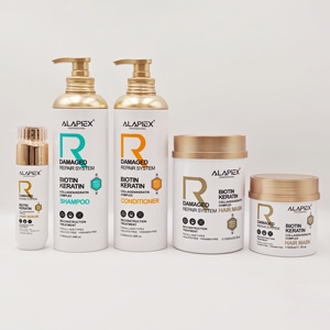 ALAPEX Biotina Queratina Hidratante y Refrescante 2 en 1 Champú y Acondicionador Reparador Anticaída <span class=keywords><strong>para</strong></span> Cabello Dañado - Product Image 1