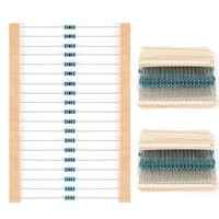 Kit Surtido de 300 Resistencias de Película Metálica de 1/4W, Tolerancia del 1%, Valores de Resistencia de 10-1M, 30 Valores Diferentes, 10 de Cada Valor en Bolsa