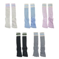 Chaussettes de Pilates personnalisées à cinq doigts pour femmes, respirantes, pour barre, danse, fitness, studio, chaussettes de cheville antidérapantes en coton pour yoga