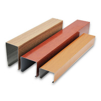 Perfil de Aluminio Decorativo para Techo, Diseño de Techo Falso de Madera con Deflector en U