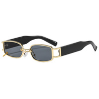 Lunettes de soleil œil de chat coréennes style influenceur, monture intégrale orange en métal, protection UV400, unisexe, tendance, personnalité