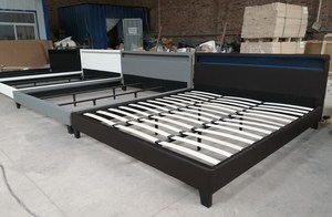 Design europeo semplice luce LED Headborad <span class=keywords><strong>letto</strong></span> 140x200 set <span class=keywords><strong>letto</strong></span> <span class=keywords><strong>160x200</strong></span> letti in vendita - Product Image 4