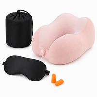 Oreiller de voyage personnalisé en mousse à mémoire de forme à récupération lente, housse en polyester lavable et respirante, soutien cervical