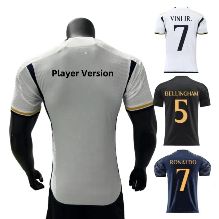 2024 थाई गुणवत्ता 1:1 घर से दूर वास्तविक खिलाड़ी संस्करण कस्टम रोनाल्डो विनी जार पुरुषों के लिए 7 बेलिंघम 5 फुटबॉल पहनना