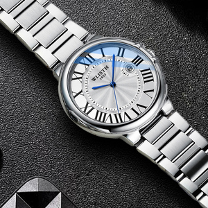 Romantic <strong>His</strong> <strong>and</strong> <strong>Hers</strong> Matching <strong>Watches</strong> Roman Numeral Dial Date Stainless Steel Couple Wristwatch - Product Image 3