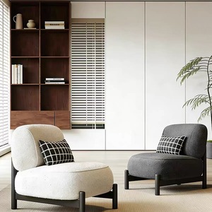 Antique Cream <strong>Sherpa</strong> Fabric Leisure <strong>Chair</strong> with Metal Legs for Bedroom and Living Room Casual Use-Modern Design - Product Image 4