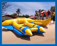 Usine en gros double tube 6 places poisson mouche bateau banane gonflable pour les sports nautiques