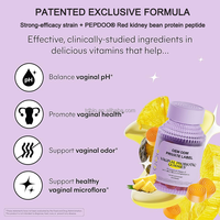 Probiotiques Peptides Usine : Bonbons Gommeux Probiotiques pour l'Équilibre Hormonal Féminin, la Santé Vaginale, le Soutien Digestif et Immunitaire - 24 Mois