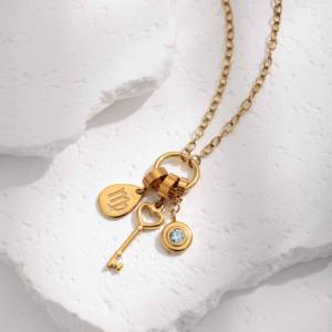 कस्टम स्टेनलेस स्टील व्यक्तिगत रंगीन जन्मदिन के पत्थर राशि वाले फल ऑक्टेनिक पेरेंट गहने हार - Product Image 3