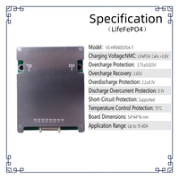 Paquetes de baterías de iones de litio Akbr 18650, sistema de gestión LifePO4 de 12V y 150A, con protección contra cortocircuitos, tipo de placa PCB