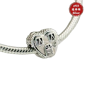 Accessoire de bracelet DIY en argent 925 de luxe, certifié par un tiers, avec pierre principale en zircon, motifs Crâne, Citrouille, Cœur, lumineux - Product Image 2