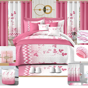 Parure de <span class=keywords><strong>lit</strong></span> de luxe 30 pièces complète avec rideaux assortis – Ensemble de couette pour décoration de chambre royale, idéal pour le marché de la Floride et d'Haïti - Product Image 5