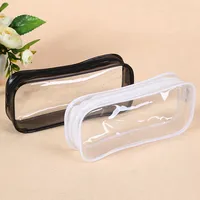 Transparent Pvc école produit clair porte-crayon étudiants clair étanche Pvc grande capacité fermeture éclair école crayon papeterie sac