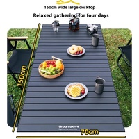 Ensemble complet d'équipement portable pour les pique-niques de camping en plein air Table à roulettes Chaises pliables Mobile
