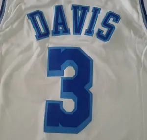 Anthony Davis beyaz en İyi kalite dikişli ulusal basketbol forması