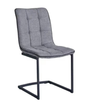 Chaise de salle à manger avec pieds en métal chromé design moderne en cuir synthétique durable pour restaurant, cuisine, maison, mobilier d'appartement