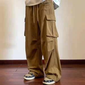<span class=keywords><strong>Cargo</strong></span> hommes à la mode <span class=keywords><strong>marque</strong></span> à la mode Ins droite décontracté automne Niche américain jambe large ample tout match pantalon - Product Image 1