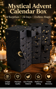 Caja de Cartón Negra para Envíos, Embalaje Sorpresa con 24 Compartimentos Extraíbles, Impresión en Lámina Dorada, Tamaño y Diseño Personalizados, Caja de Calendario de Adviento - Product Image 6